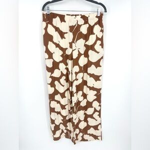 Sincerely Jules Wide Leg Pants Linen Blend Large Abstract Floral Giraffe Print